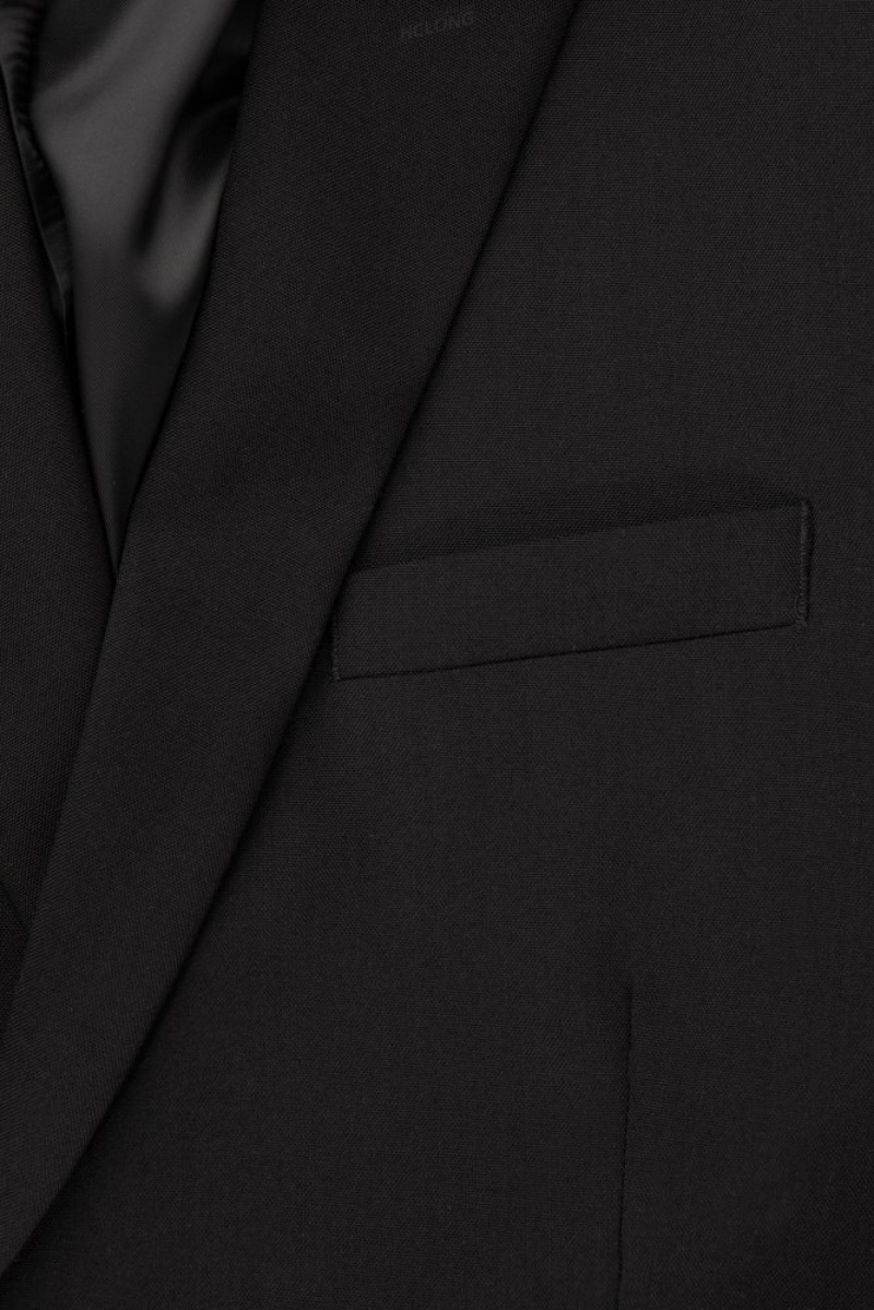 Black COS Wool-Hopsack Blazer - Slim Blazers | OU42-E0ET