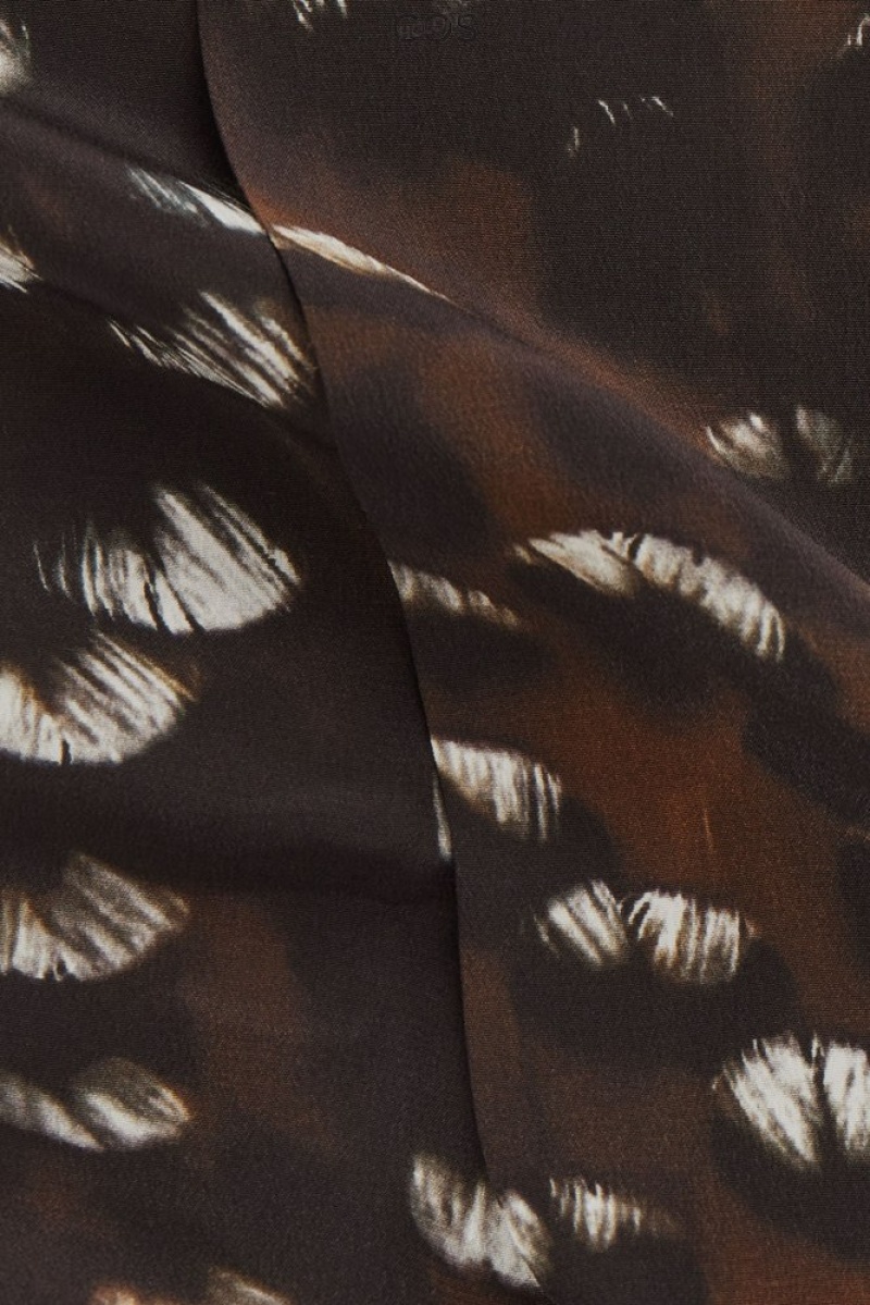 Black / Feather Print COS The Pure Silk Scarf Scarves | GG41-Q4SP