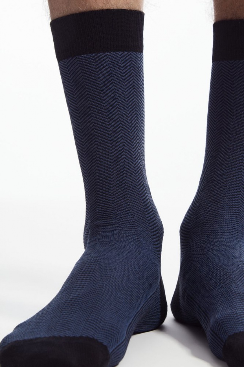 Black / Herringbone COS Herringbone Socks Socks | TS85-T2AU