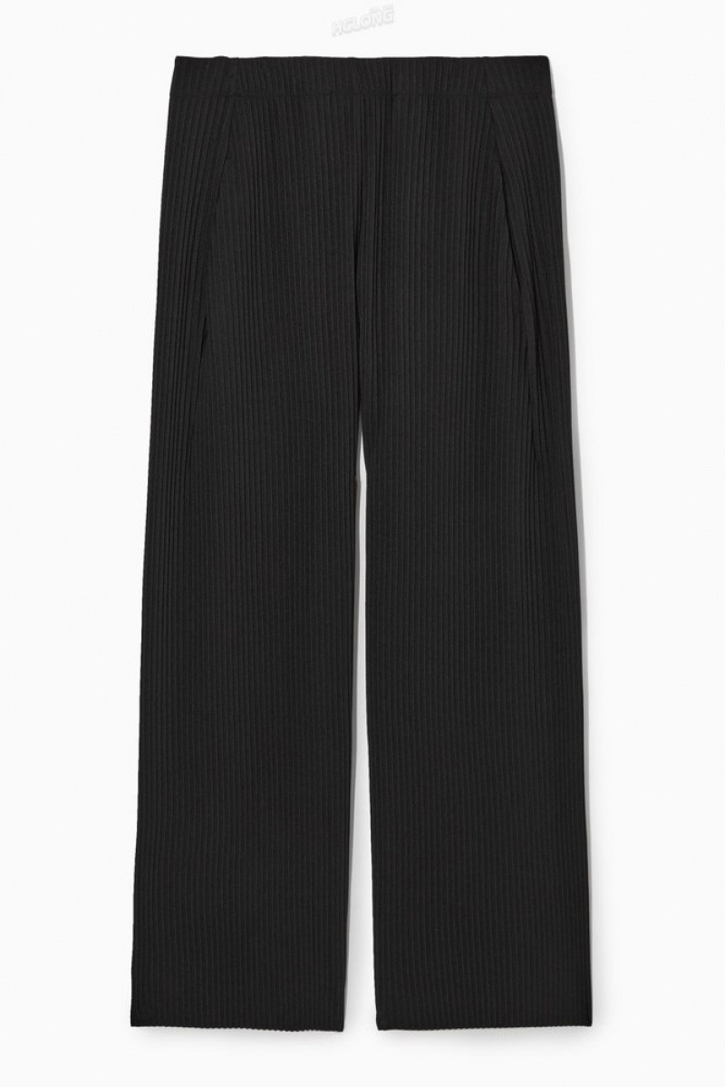 Bright Blue COS Pleated Elasticated Trousers Trousers | AN87-K0LB