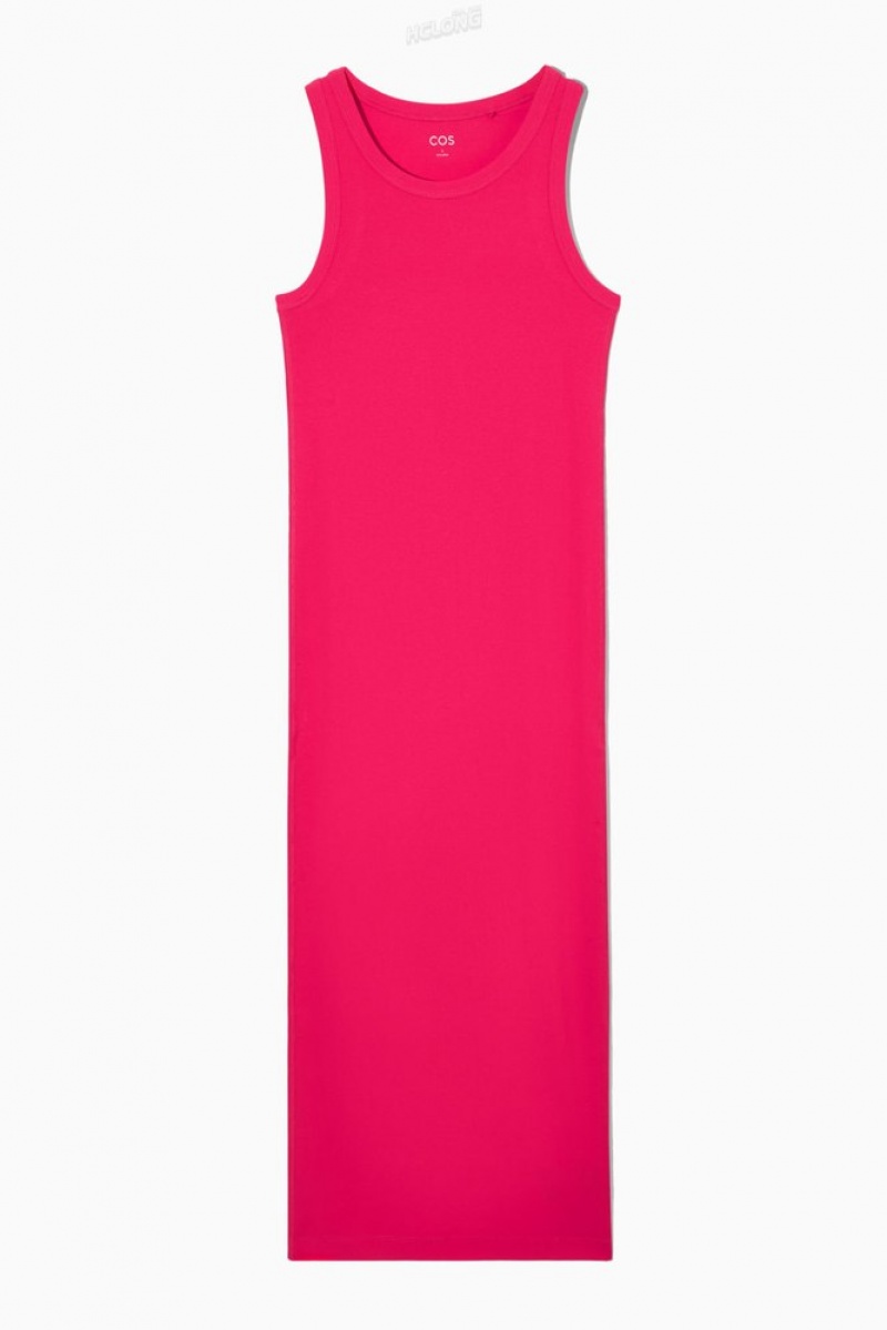 Bright Pink COS Ribbed Tube Dress Dresses | TF95-T0PU