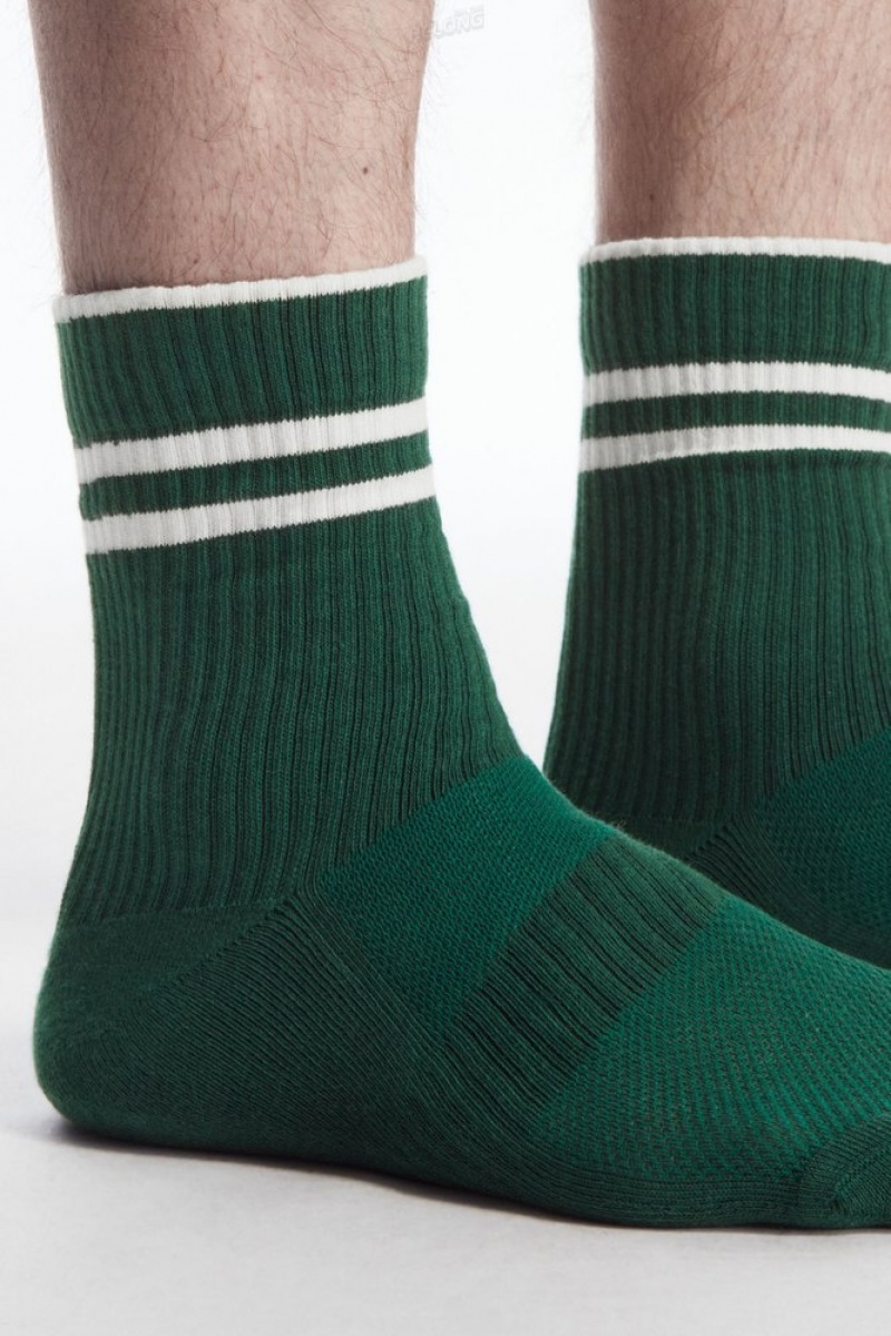 Charcoal MéLange / White COS Striped Sports Socks Socks | SS89-E5IB