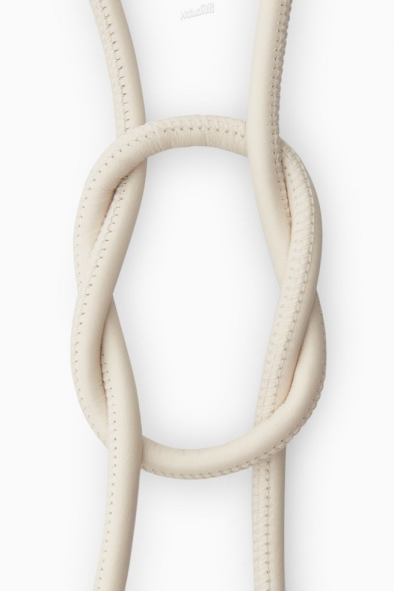 Cream COS Leather Rope Belt Belts | KW85-Y9GW