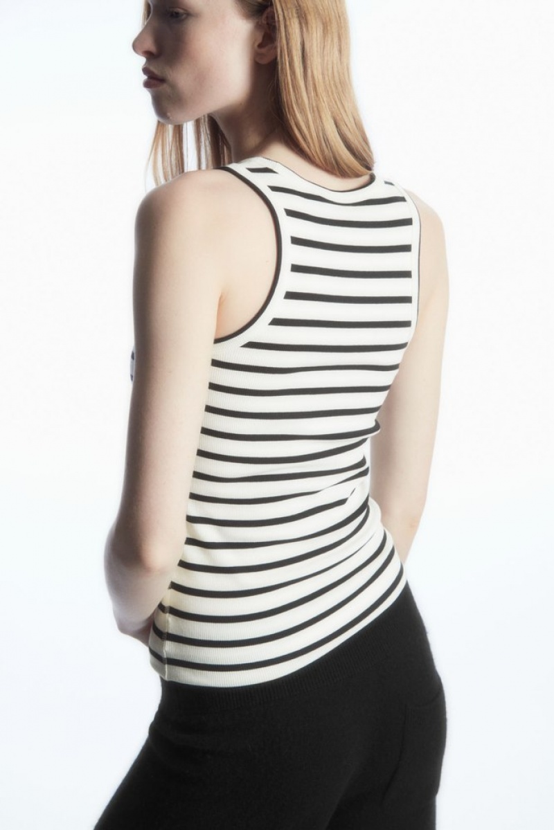 Cream COS Ribbed Tank Top Tops | SK91-R8TQ