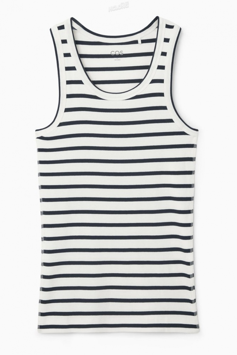 Cream COS Ribbed Tank Top Tops | SK91-R8TQ