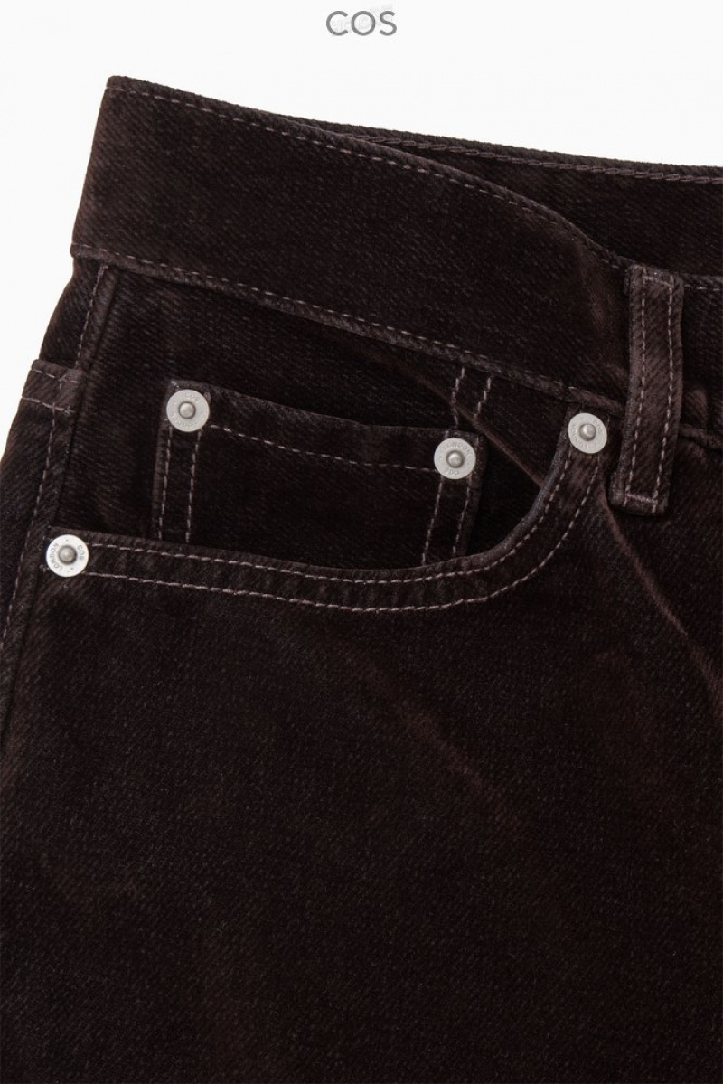 Dark Brown COS Column Flocked-Denim Jeans - Straight Jeans | FC09-H4GH