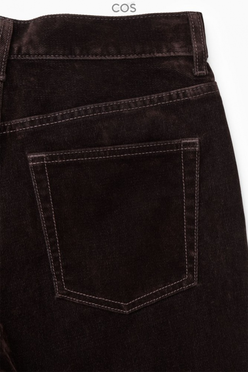 Dark Brown COS Column Flocked-Denim Jeans - Straight Jeans | FC09-H4GH