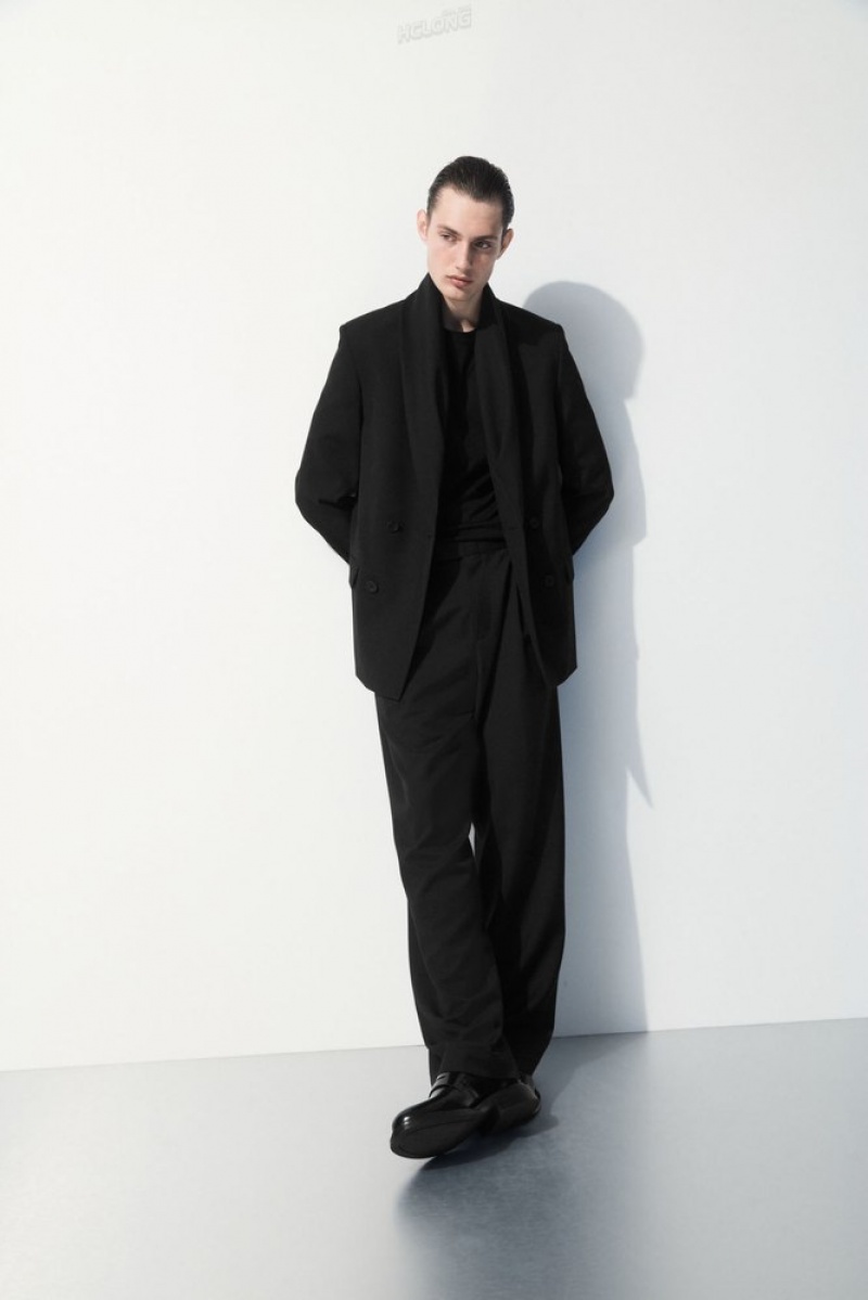 Dark Brown COS The Pleated Wool Pants Suit Pants | EM39-P3IO