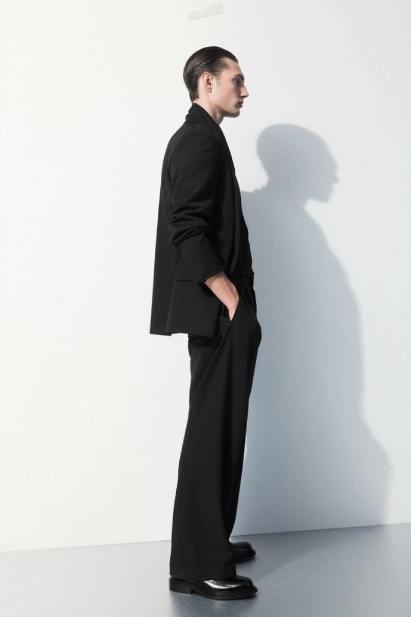 Dark Brown COS The Pleated Wool Pants Suit Pants | EM39-P3IO