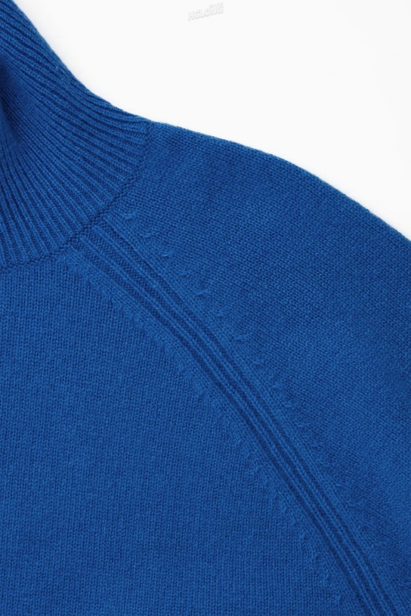 Dark Navy COS Pure Cashmere Turtleneck Jumper Knitwear & Cardigans | PX63-W0MN