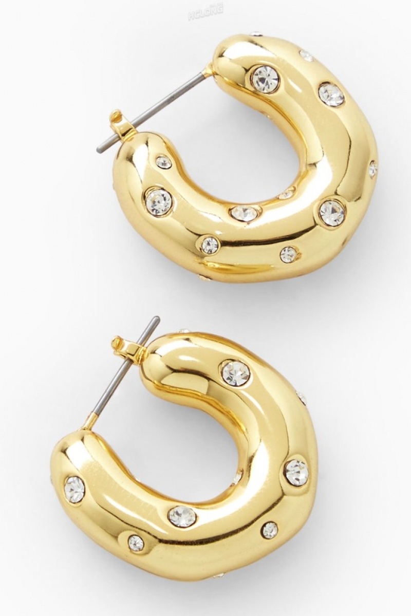 Gold COS Crystal-Embellished Chunky Hoop Earrings Jewelry & Jewellery | YG37-M9AM