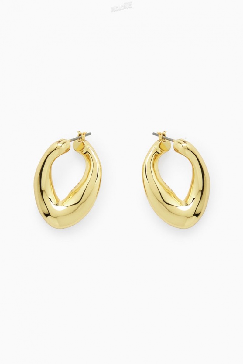 Gold COS Twisted Hoop Earrings Jewelry & Jewellery | TC46-R2YD