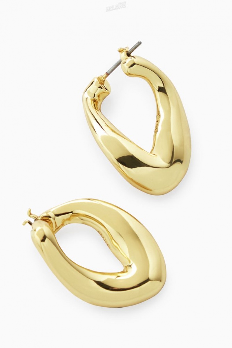 Gold COS Twisted Hoop Earrings Jewelry & Jewellery | TC46-R2YD