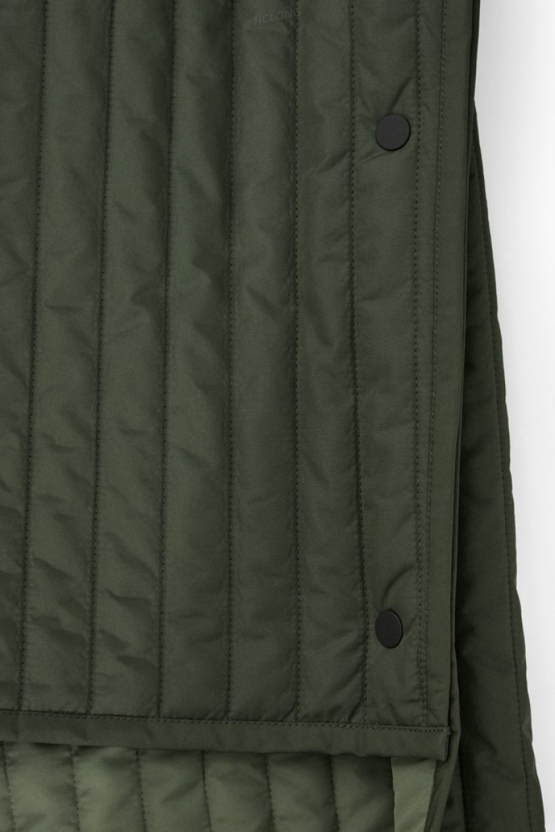 Green COS Hooded Quilted Hybrid Gilet Coats & Jackets | LI57-Z6FH