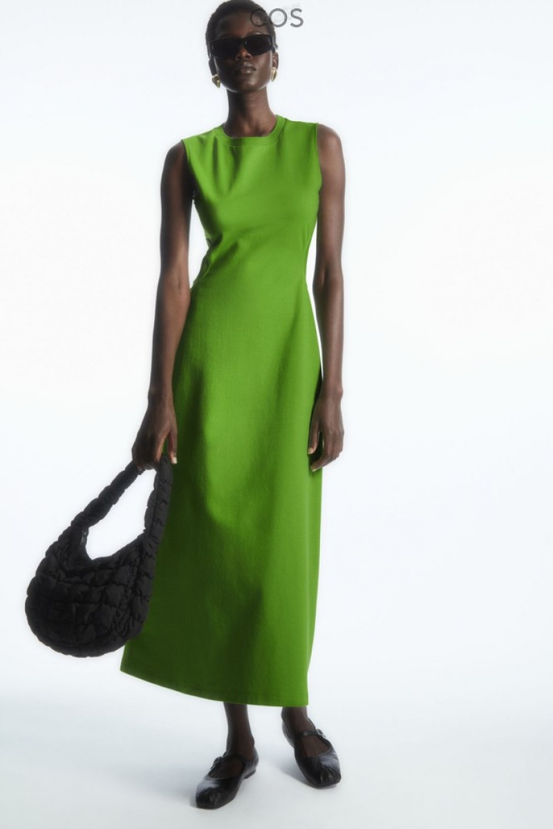 Green COS Sleeveless Cutout Maxi Dress Dresses | KY52-S1HN