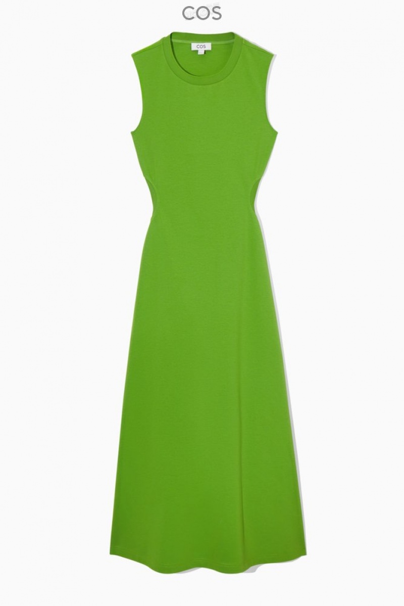 Green COS Sleeveless Cutout Maxi Dress Dresses | KY52-S1HN