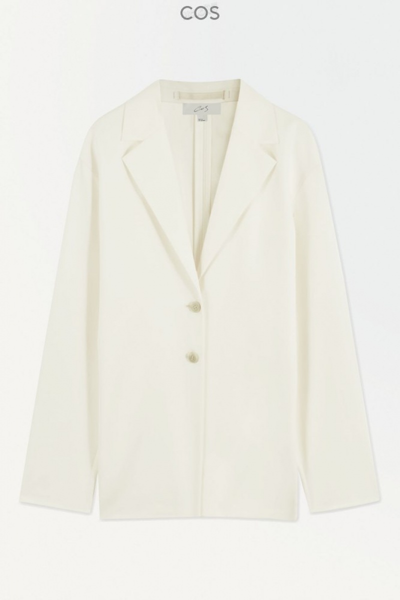 Ivory COS The Waisted Silk Blazer Blazers & Tailoring | UT63-U1FC