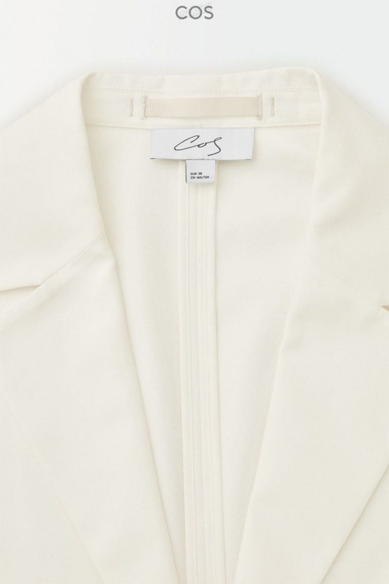 Ivory COS The Waisted Silk Blazer Blazers & Tailoring | UT63-U1FC