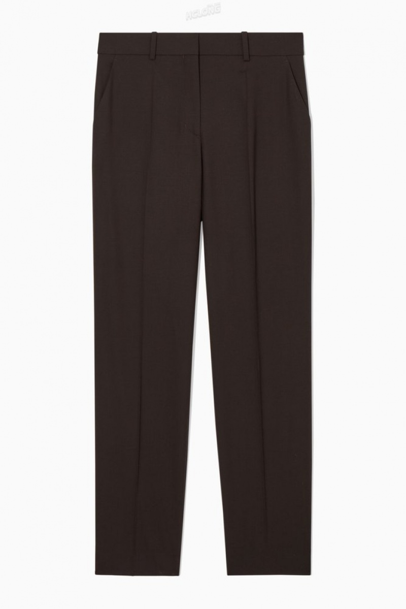 Navy COS Low-Rise Tailored Wool Pants Pants | TD16-C7EJ