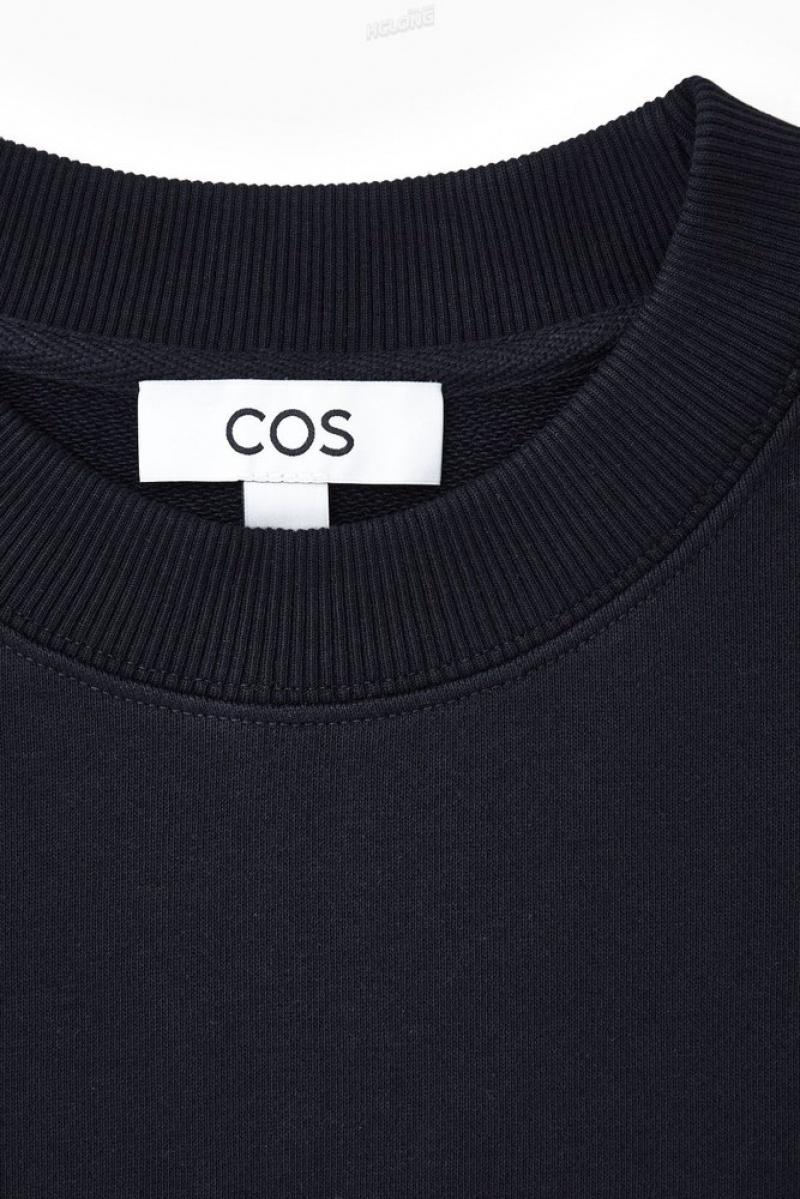 Navy COS Oversized Jersey Sweatshirt Sweatshirts & Hoodies | JP80-M9WS