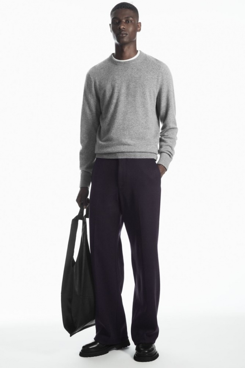 Navy COS Pure Cashmere Jumper Knitwear | WU38-I6DT