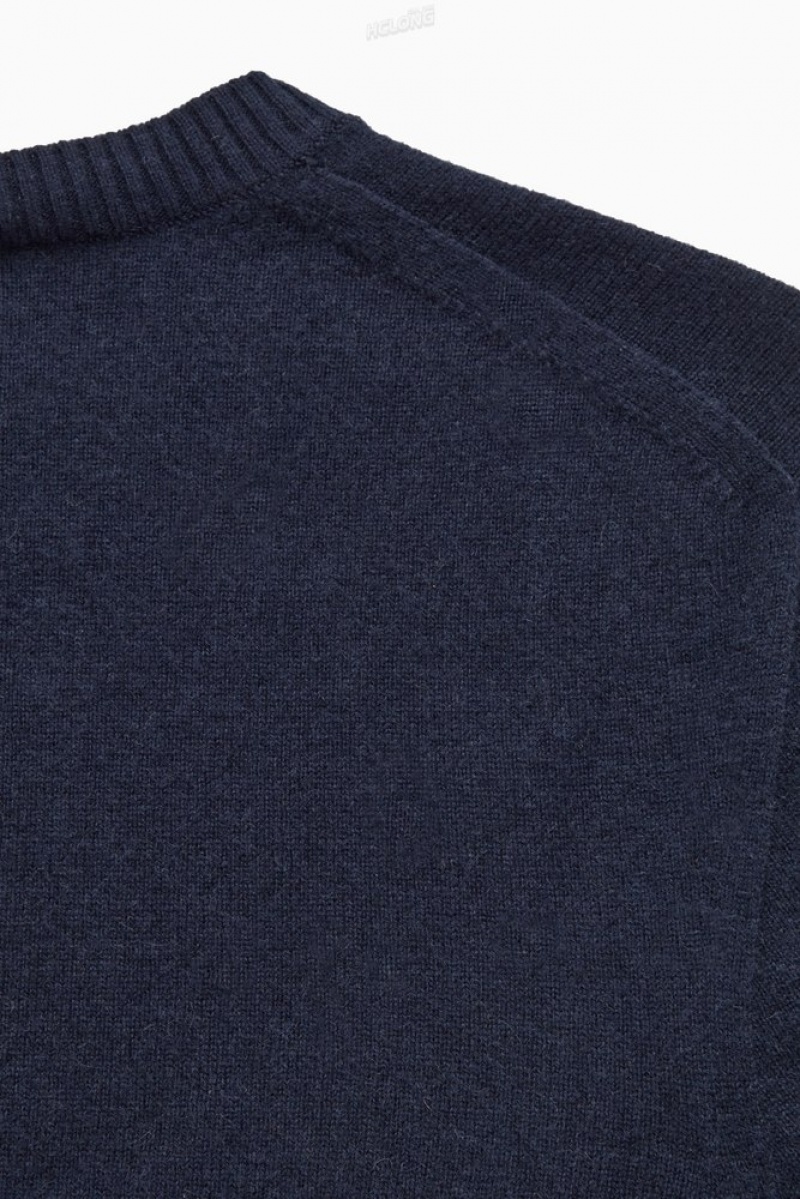 Navy COS Pure Cashmere Jumper Knitwear | ZT29-P4SN