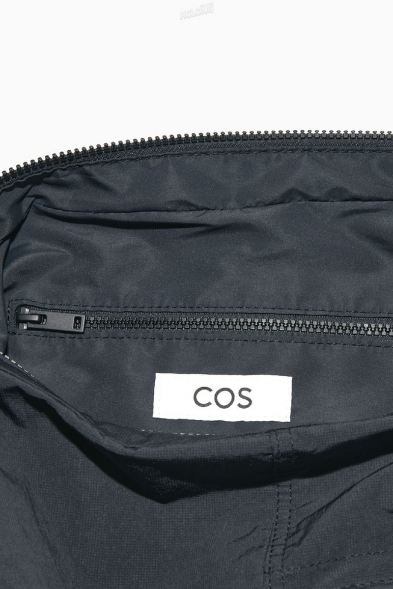 Navy COS Slouchy Nylon Messenger Bag Bags & Wallets | DX51-M5TQ