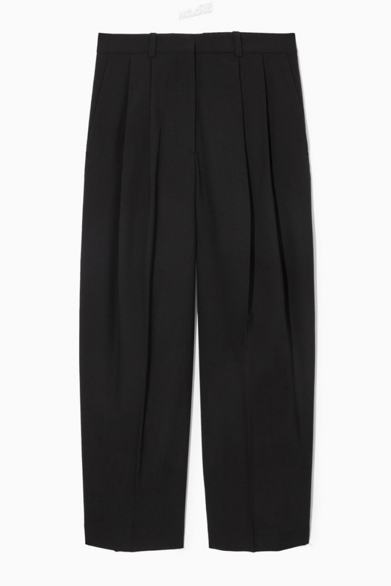 Navy COS Wide-Leg Tailored Wool Pants Pants | NE88-W7HW