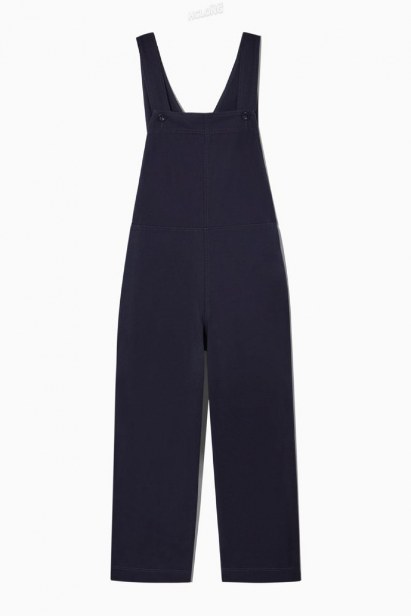 Navy COS Wrap-Back Wide-Leg Overalls Jumpsuits | XQ27-H4UN