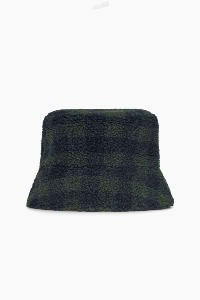 Navy / Green COS Teddy Bucket Hat Hats | HC62-O4QQ