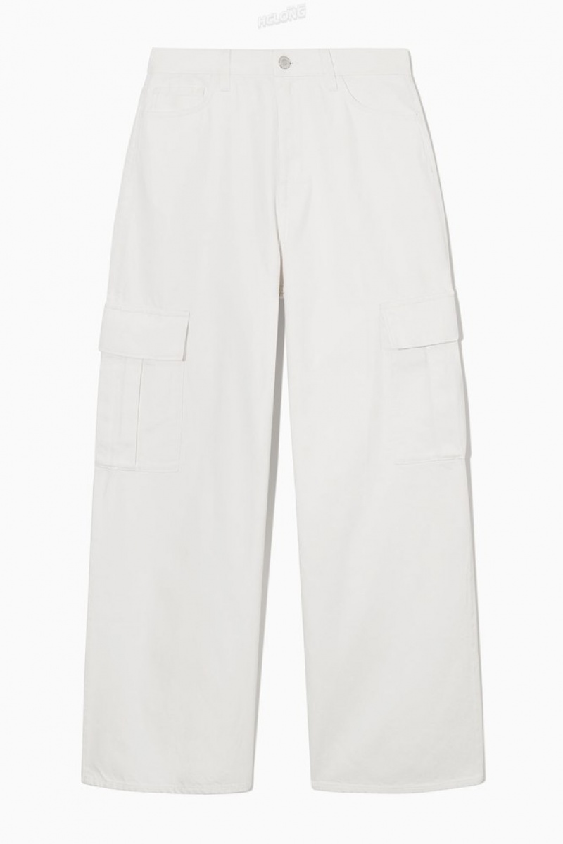 Off-White COS Denim Cargo Pants Jeans | PE34-U0UZ