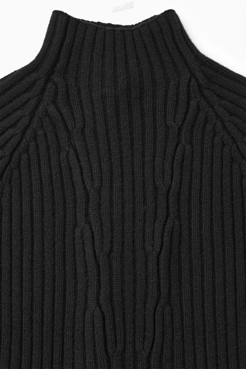 Off-White COS Ribbed Pure Cashmere Turtleneck Jumper Knitwear & Cardigans | ET80-Y0JA