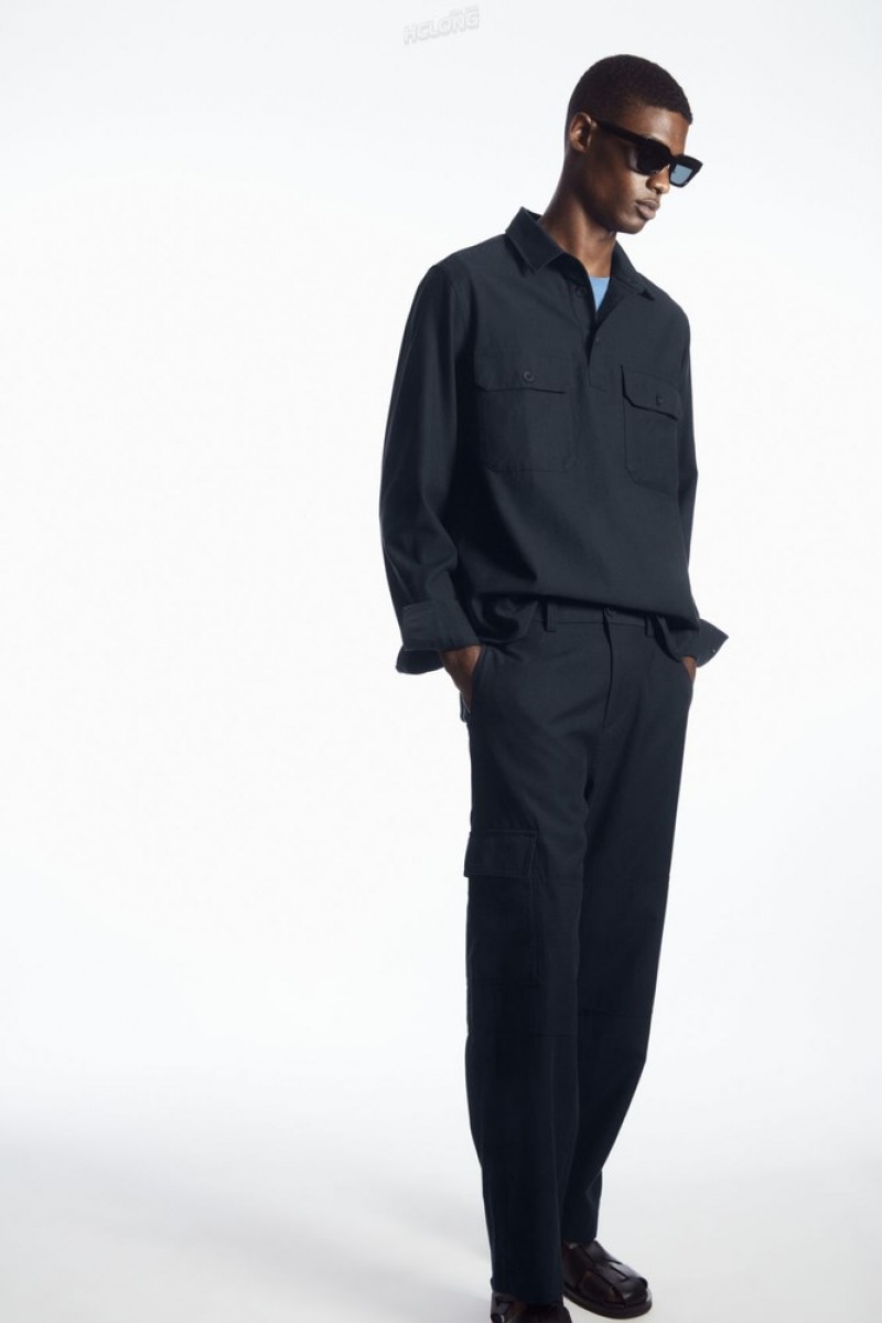 Stone COS Tapered Utility Trousers Trousers | UF02-S4VQ