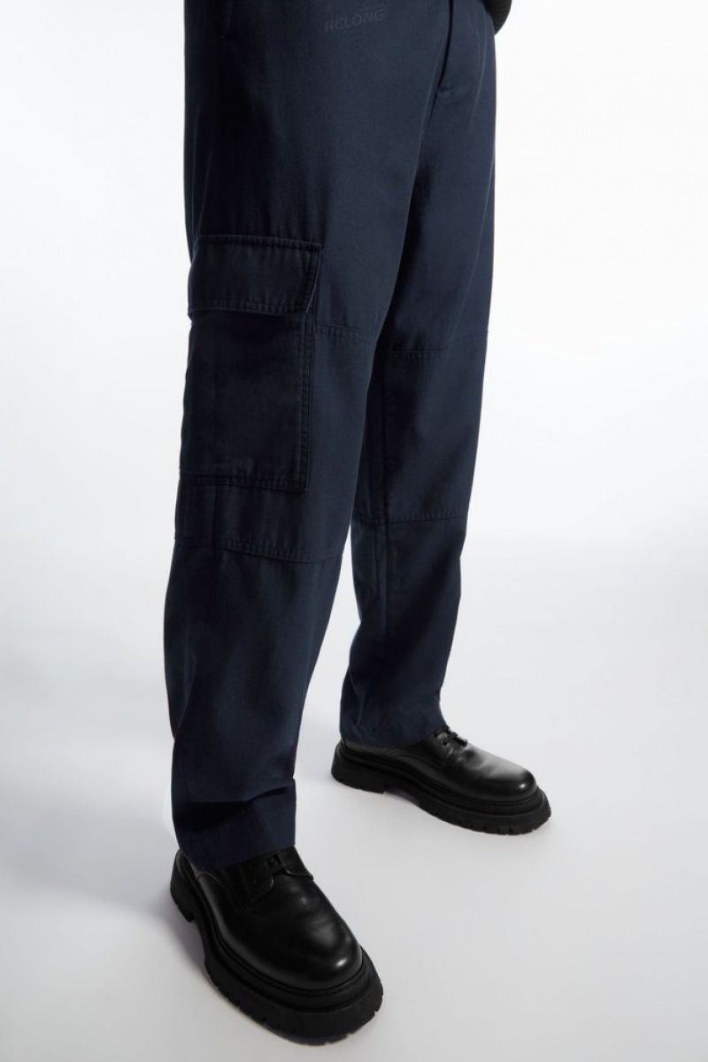 Stone COS Tapered Utility Trousers Trousers | UF02-S4VQ