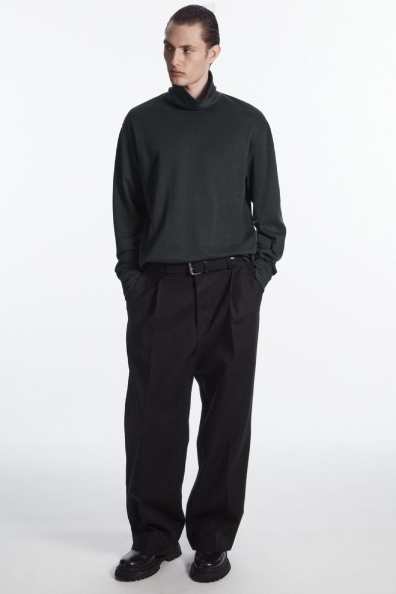 Washed Black COS Turtleneck Sweatshirt Knitwear | WE88-R8QF