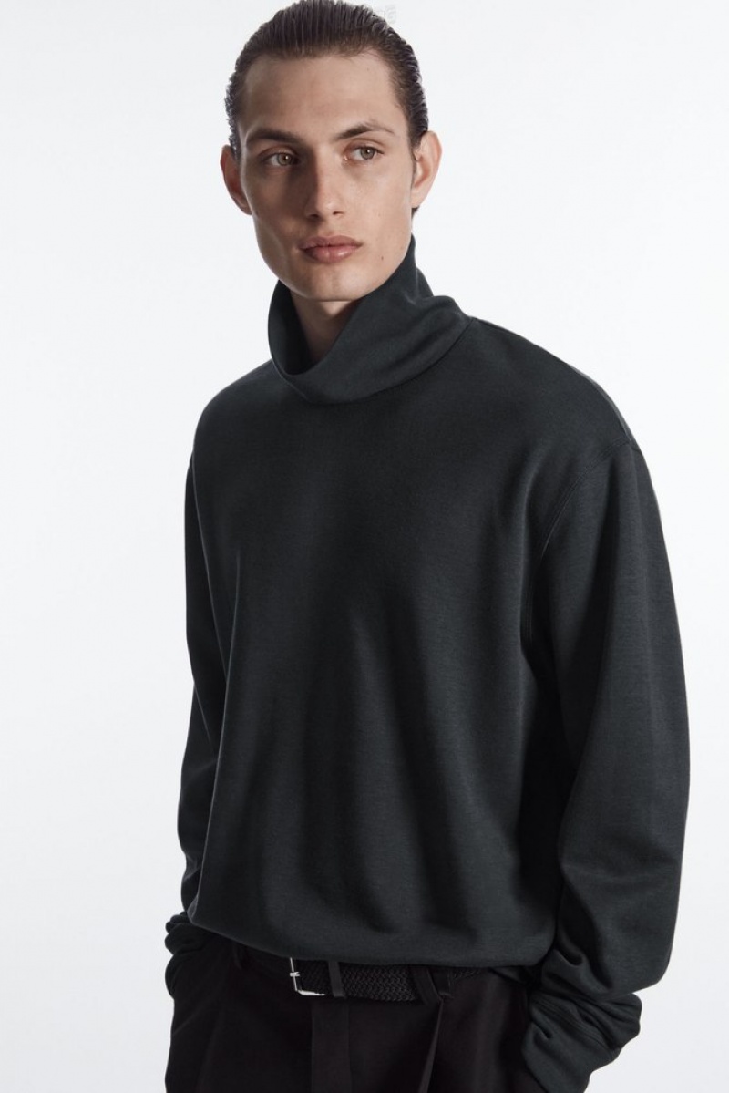 Washed Black COS Turtleneck Sweatshirt Knitwear | WE88-R8QF