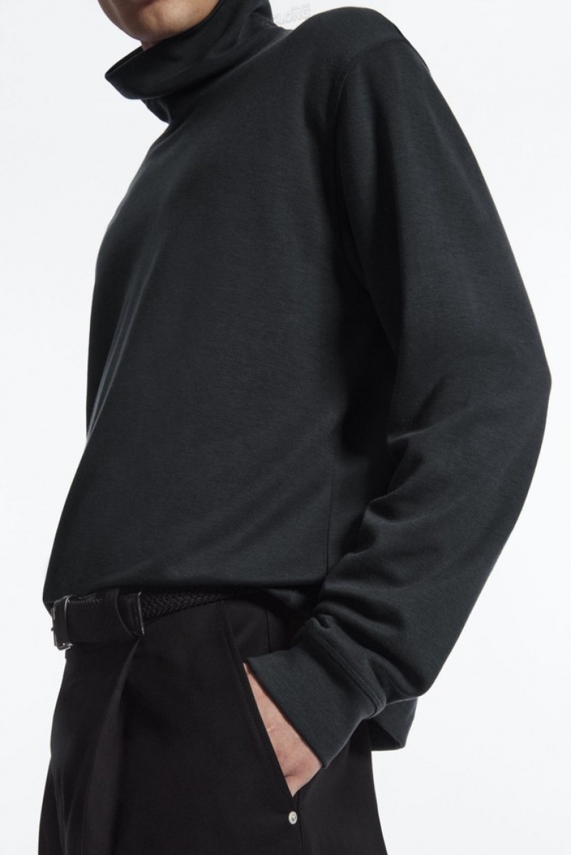 Washed Black COS Turtleneck Sweatshirt Knitwear | WE88-R8QF