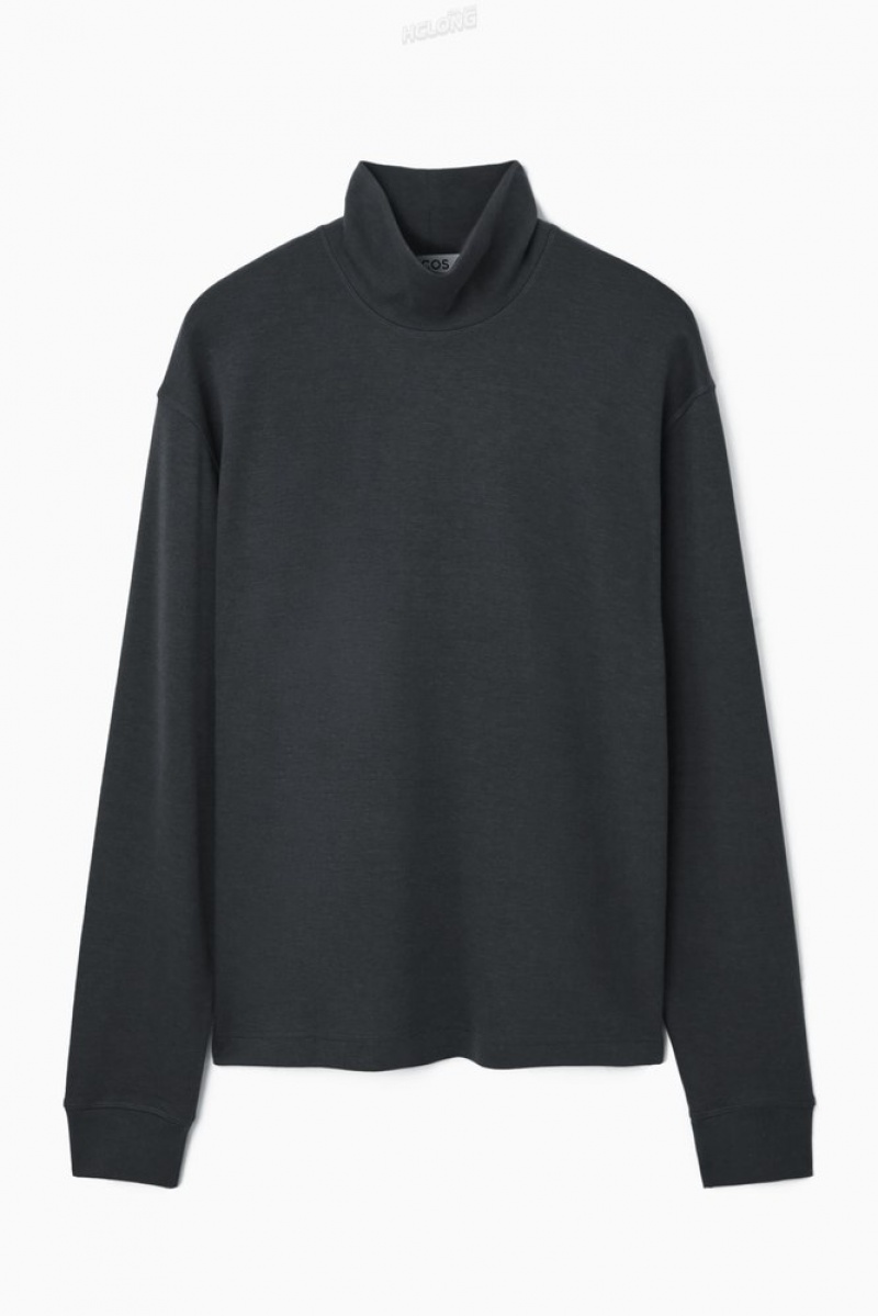 Washed Black COS Turtleneck Sweatshirt Knitwear | WE88-R8QF