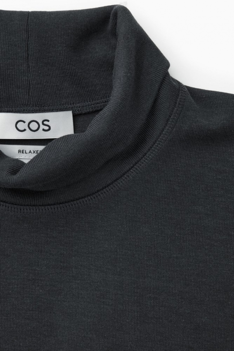 Washed Black COS Turtleneck Sweatshirt Knitwear | WE88-R8QF