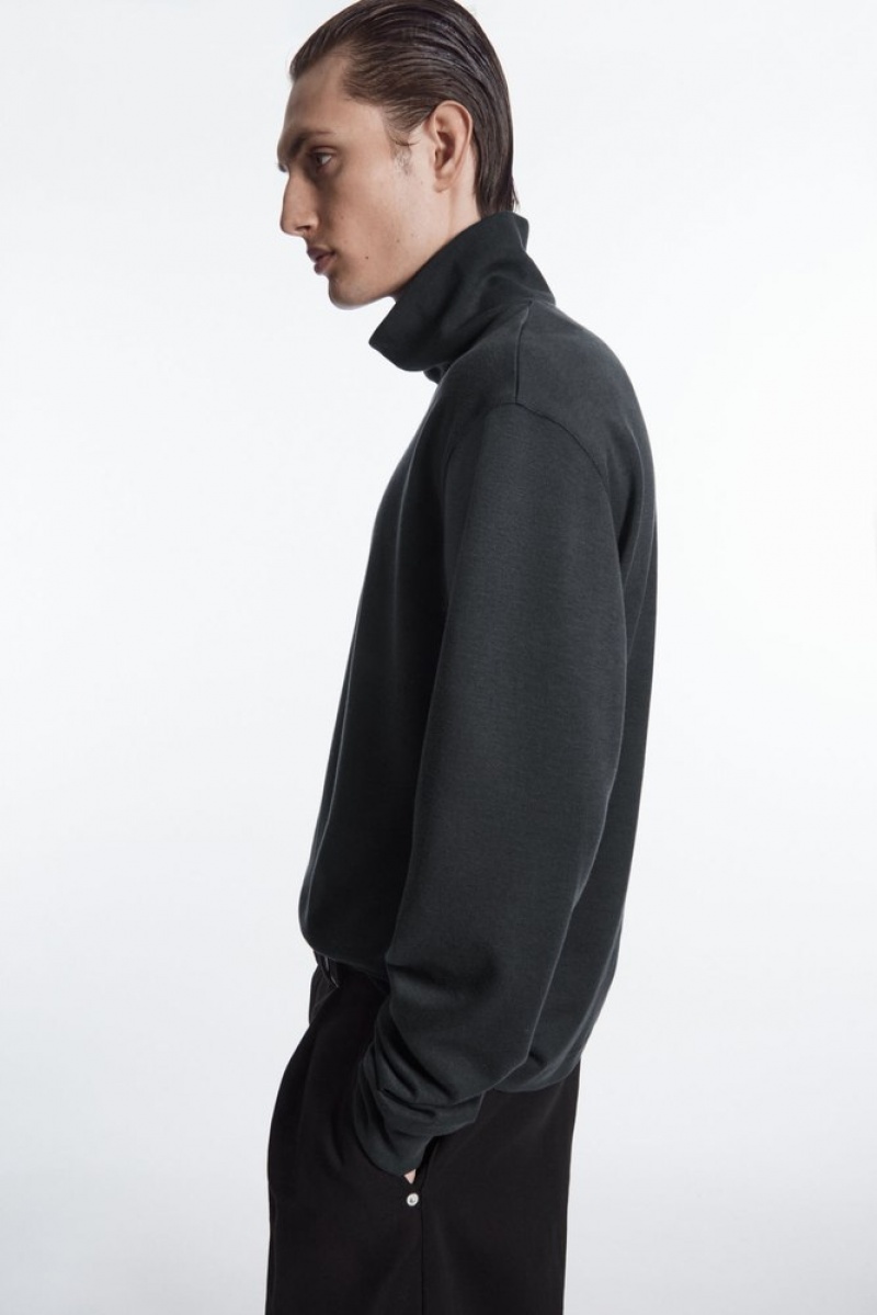 Washed Black COS Turtleneck Sweatshirt Knitwear | WE88-R8QF