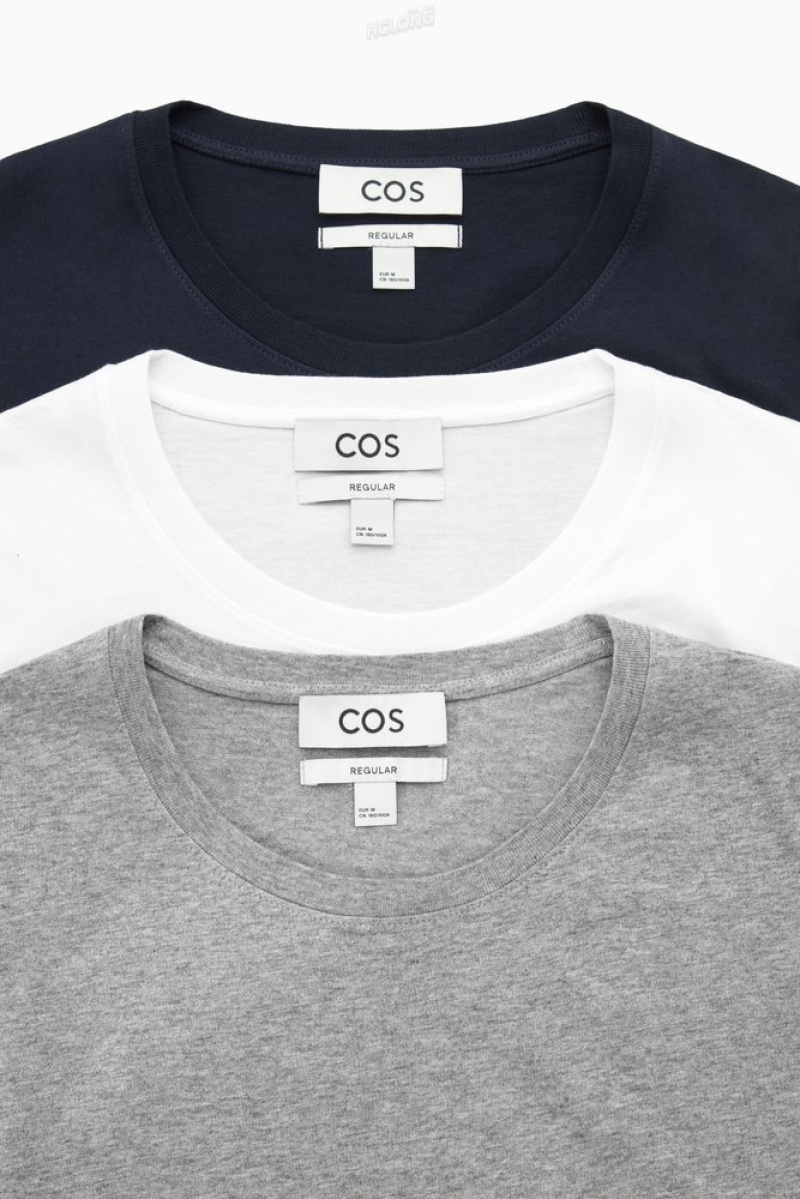 White COS 3-Pack The Extra Fine T-Shirts T-shirts | NN07-Q1JI