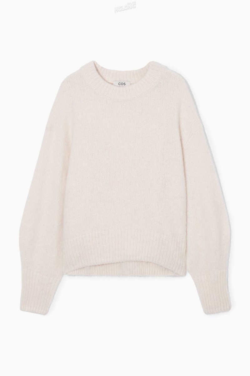 White COS Alpaca-Blend Crew-Neck Jumper Knitwear & Cardigans | NI76-H6SF