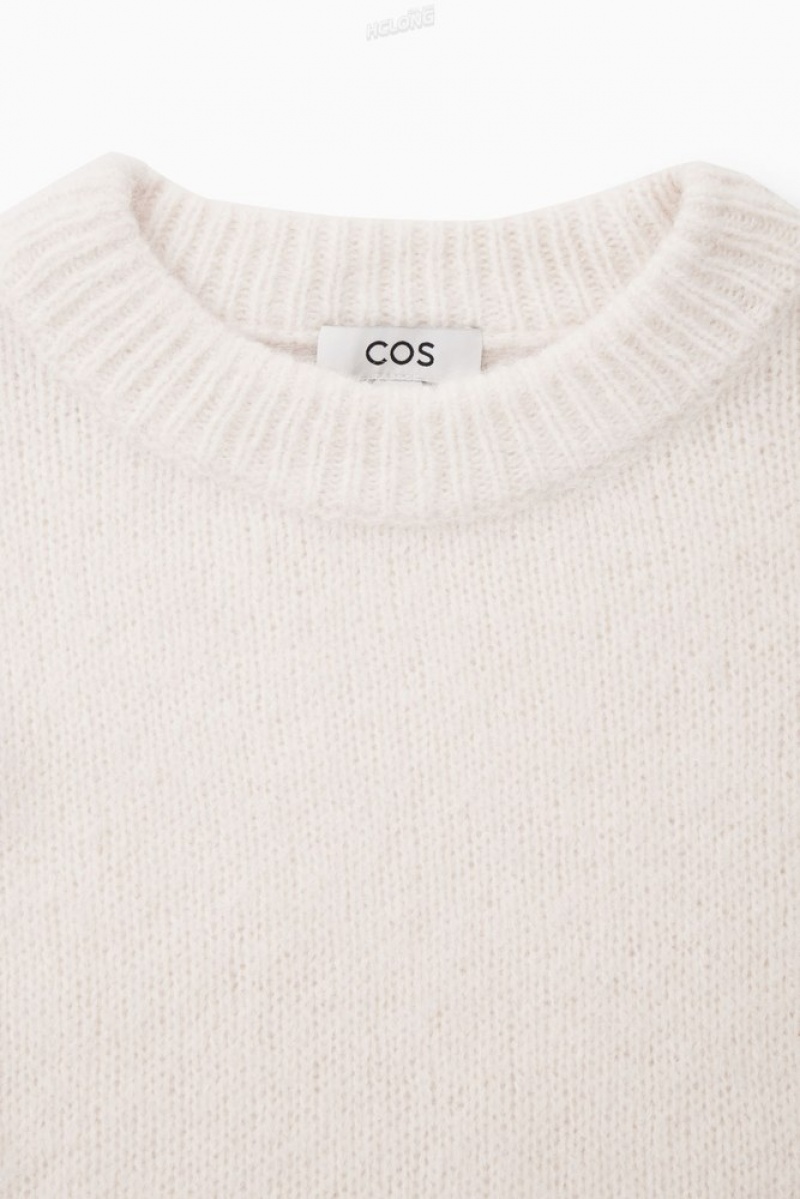 White COS Alpaca-Blend Crew-Neck Jumper Knitwear & Cardigans | NI76-H6SF