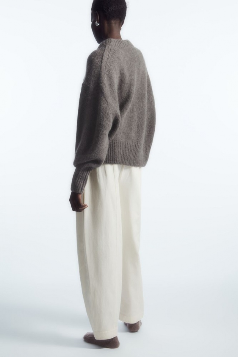 White COS Alpaca-Blend Crew-Neck Jumper Knitwear & Cardigans | IA02-A1JW