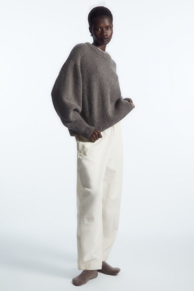 White COS Alpaca-Blend Crew-Neck Jumper Knitwear & Cardigans | IA02-A1JW