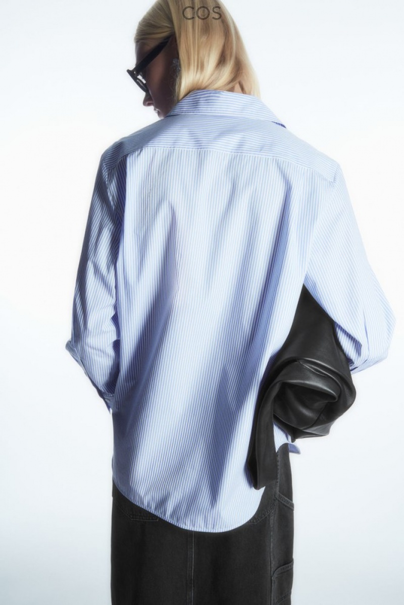 White COS Relaxed Cotton-Poplin Shirt Shirts & Blouses | JE63-W2JB