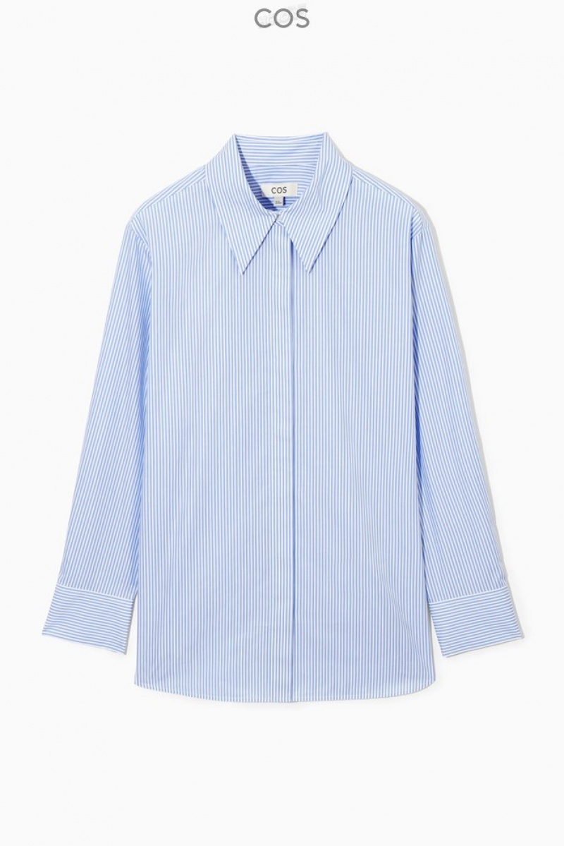 White COS Relaxed Cotton-Poplin Shirt Shirts & Blouses | JE63-W2JB