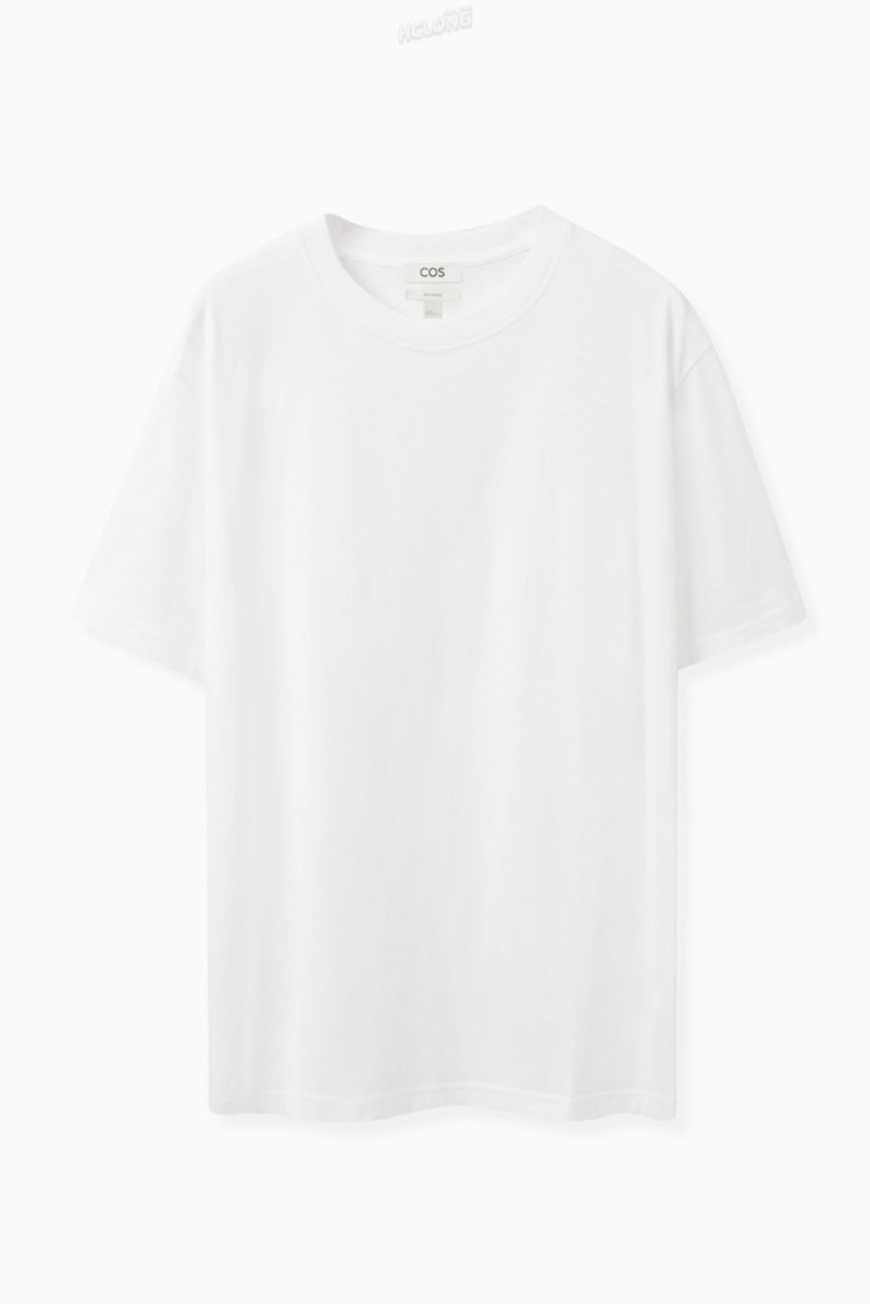 White COS The Super Slouch T-Shirt T-shirts | NG24-L9LJ