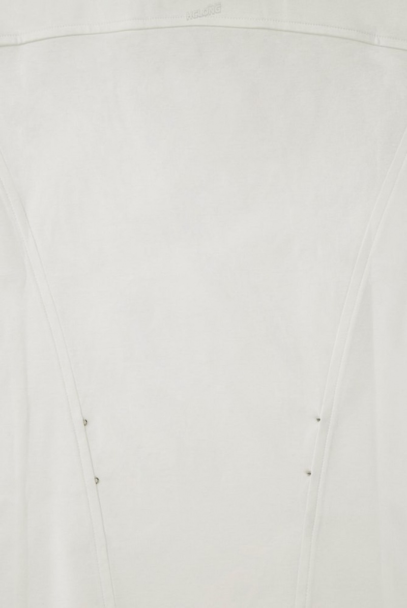 White COS Waisted Long-Sleeved Top Tops | HI23-Q2UF