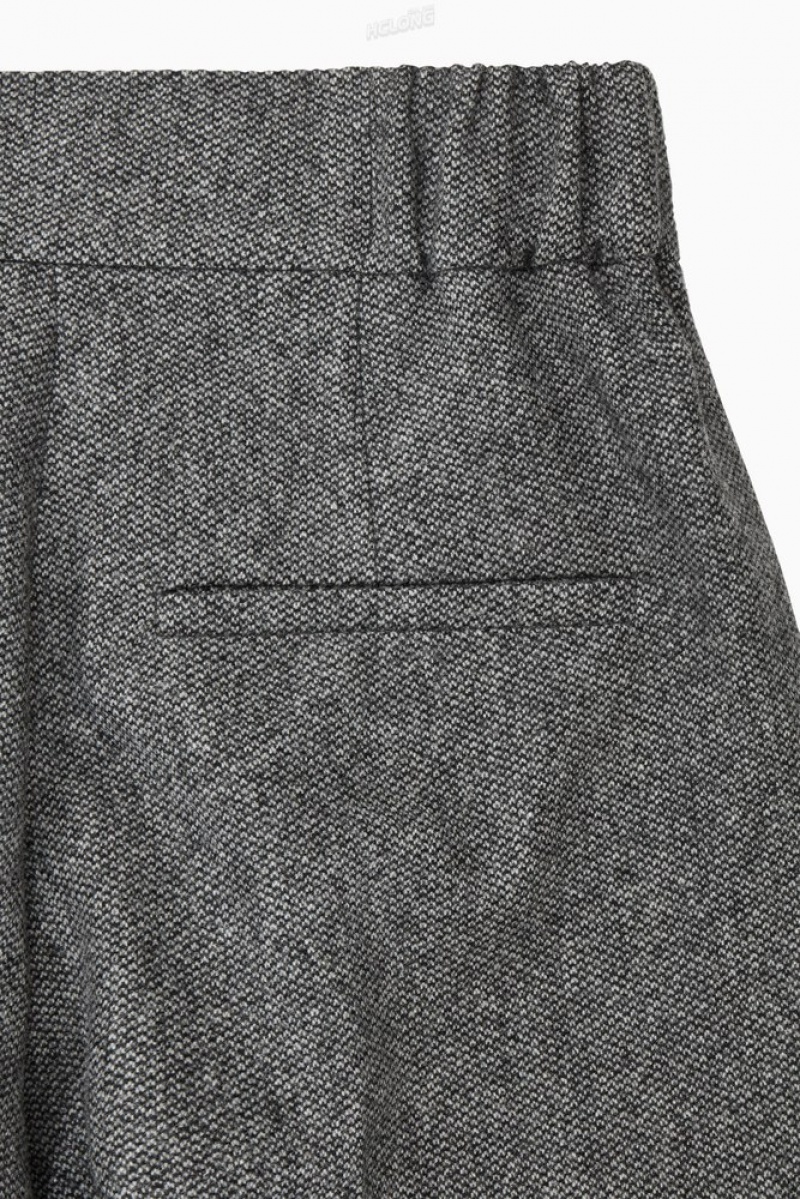 White / Black COS Tailored Wool-Flannel Culottes Trousers | WR62-U7JS